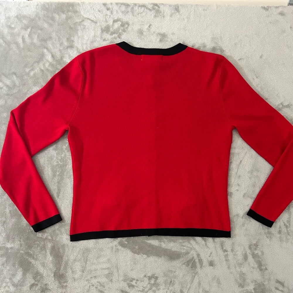 Coldwater creek silk blend bow detail color block cardigan - Picture 12 of 12